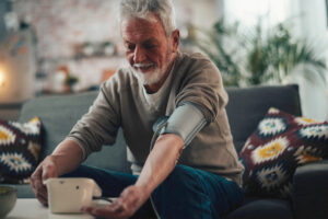 Man measuring blood pressure