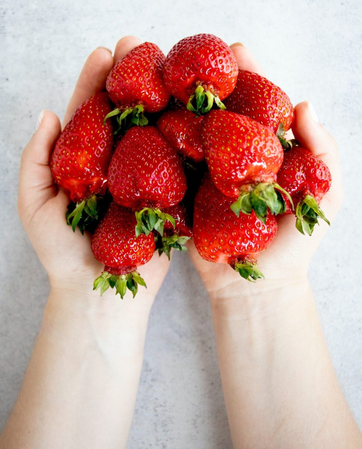 A handful of strawberries