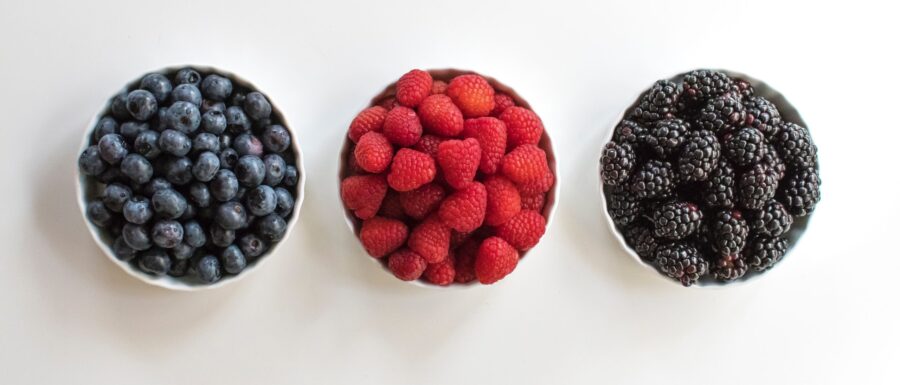 Bowls with berries