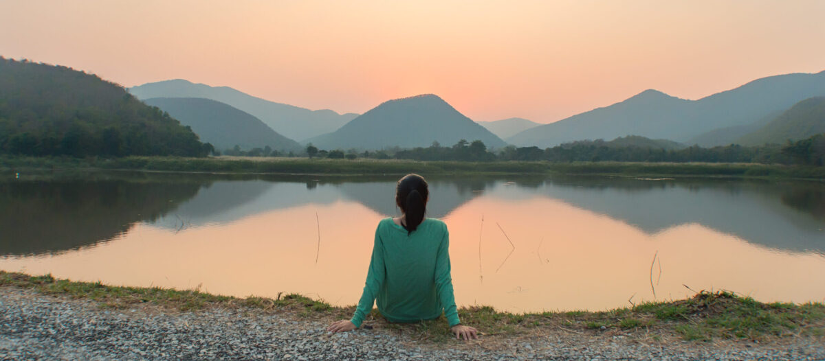 Woman looking at scenic view