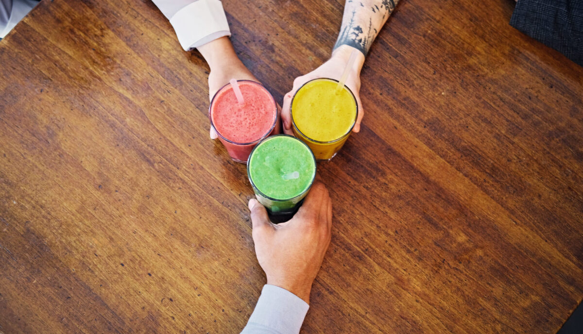 3 glasses of fruit juice